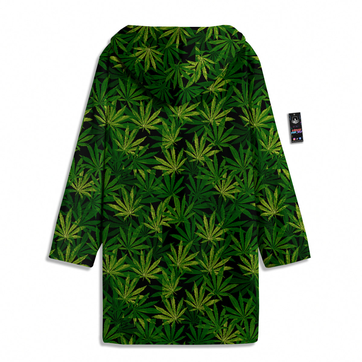 Marijuana Leaf Watercolor Print Pattern Men's Windbreaker Jacket-grizzshop