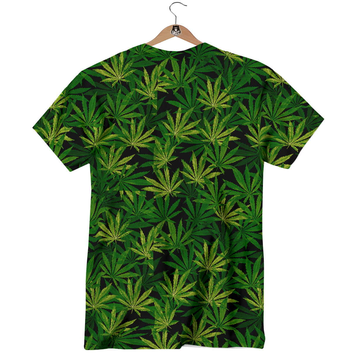 Marijuana Leaf Watercolor Print Pattern T-Shirt-grizzshop