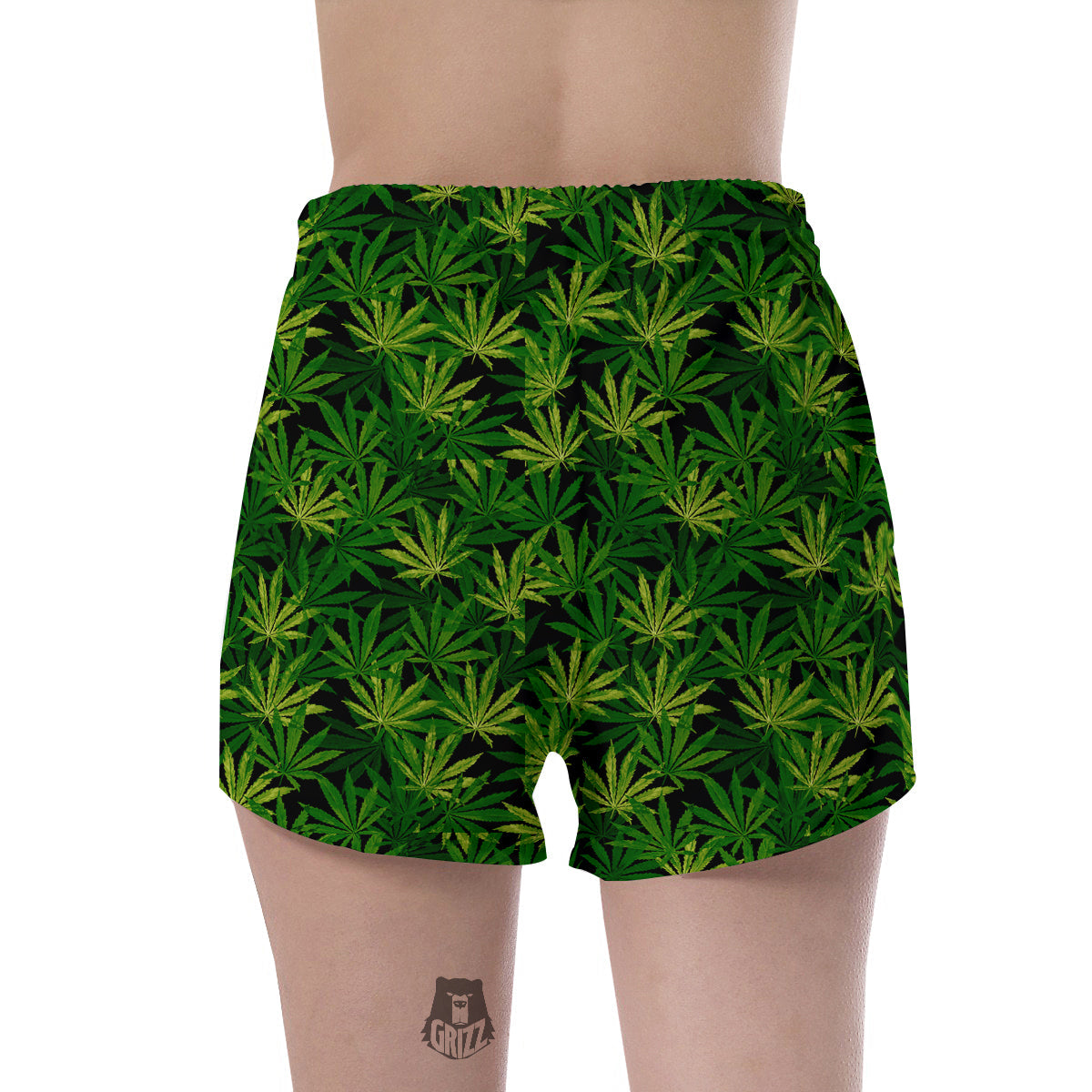 Marijuana Leaf Watercolor Print Pattern Women's Shorts-grizzshop