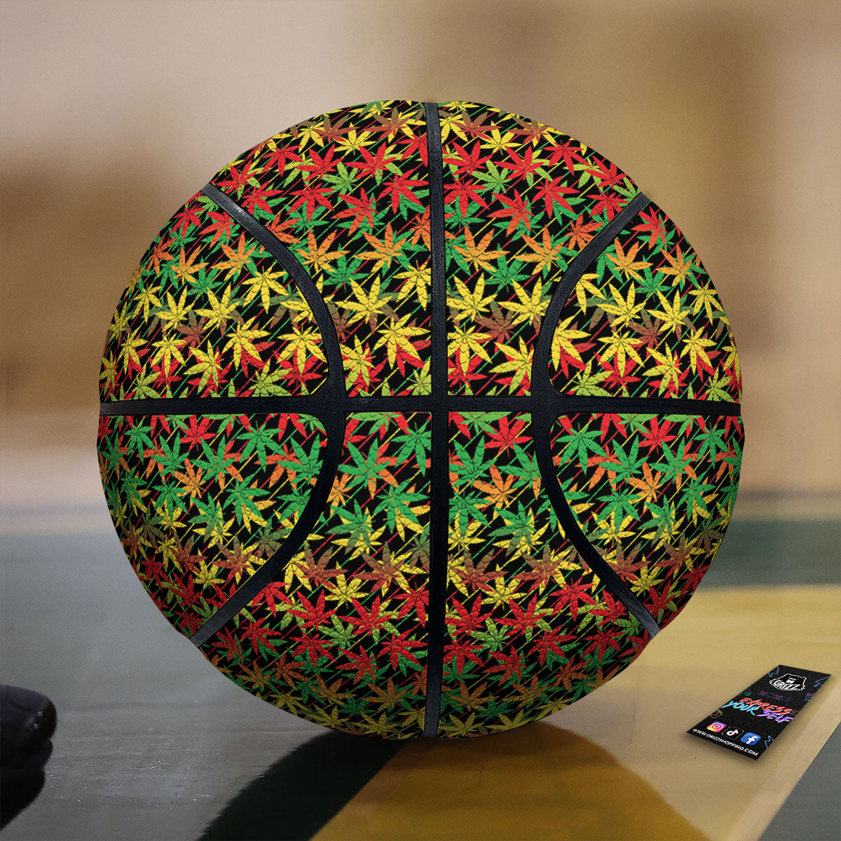 Marijuana Rasta Print Pattern Basketball-grizzshop