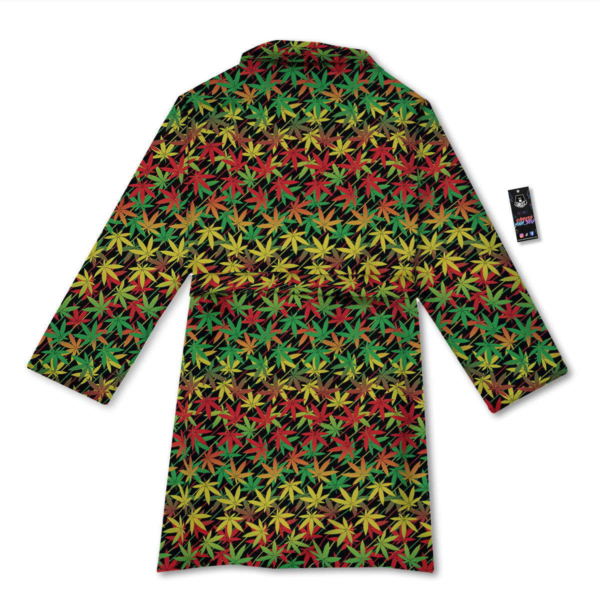 Marijuana Rasta Print Pattern Bathrobe-grizzshop