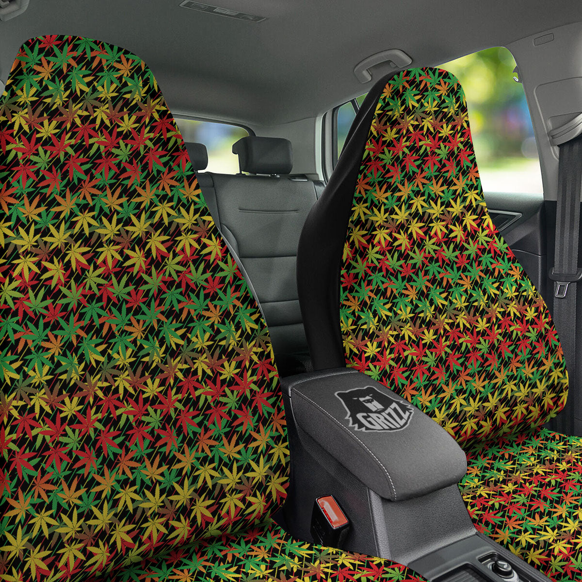 Marijuana Rasta Print Pattern Car Seat Covers-grizzshop