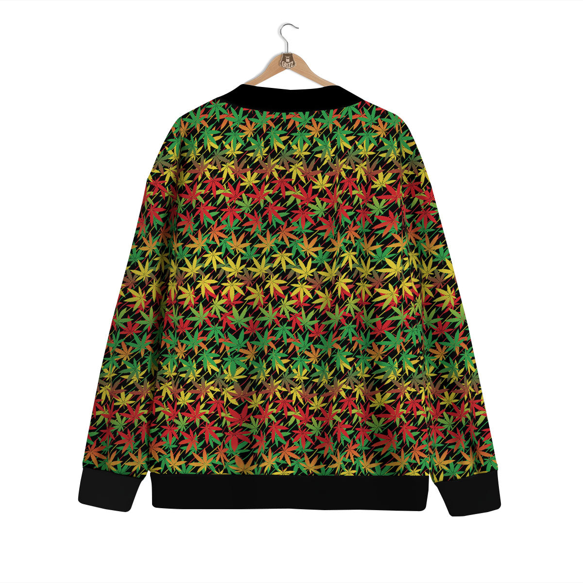 Marijuana Rasta Print Pattern Cardigan-grizzshop