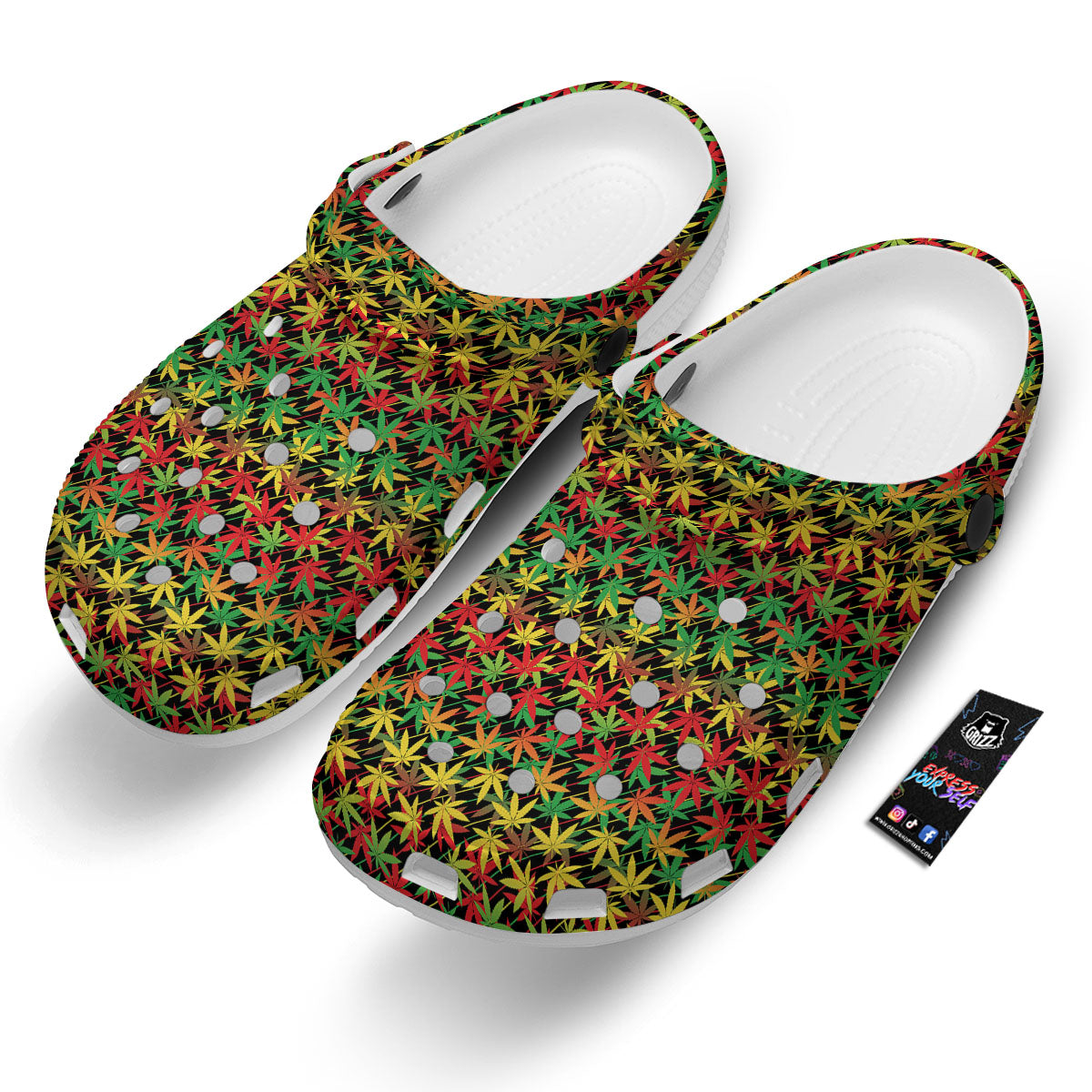 Marijuana Rasta Print Pattern Clog-grizzshop