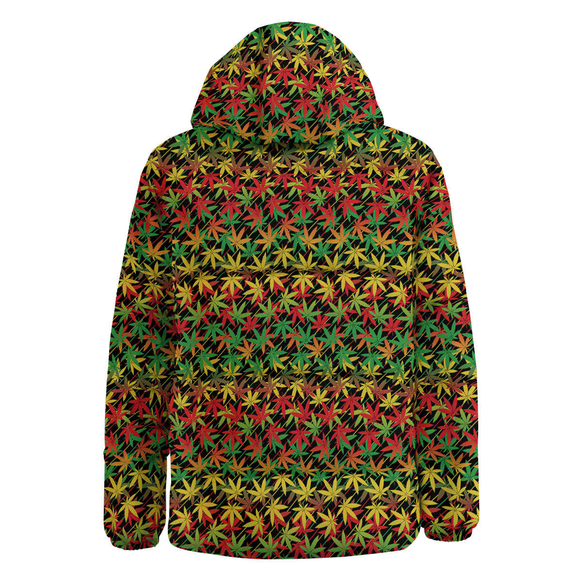 Marijuana Rasta Print Pattern Down Jacket-grizzshop