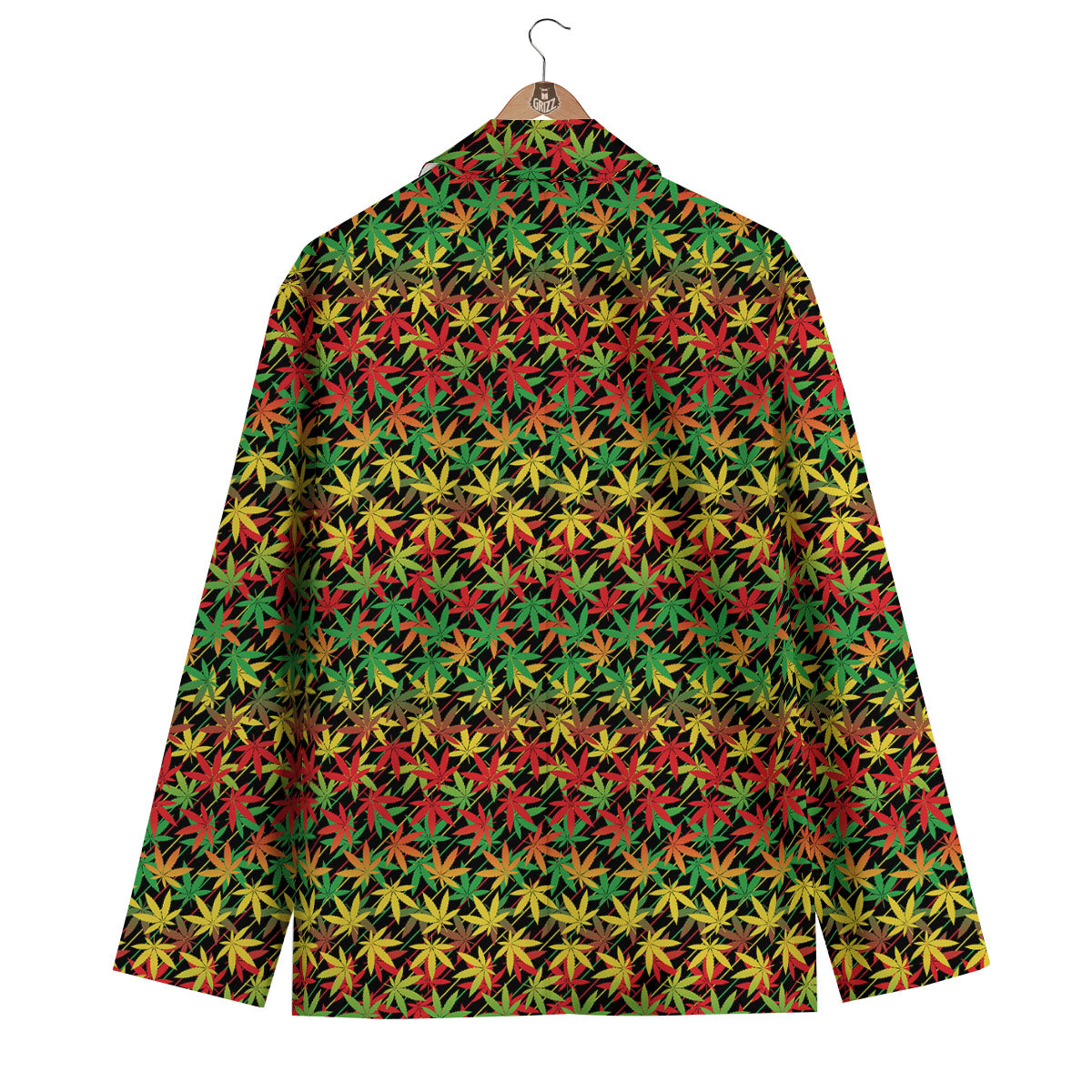 Marijuana Rasta Print Pattern Men's Blazer-grizzshop