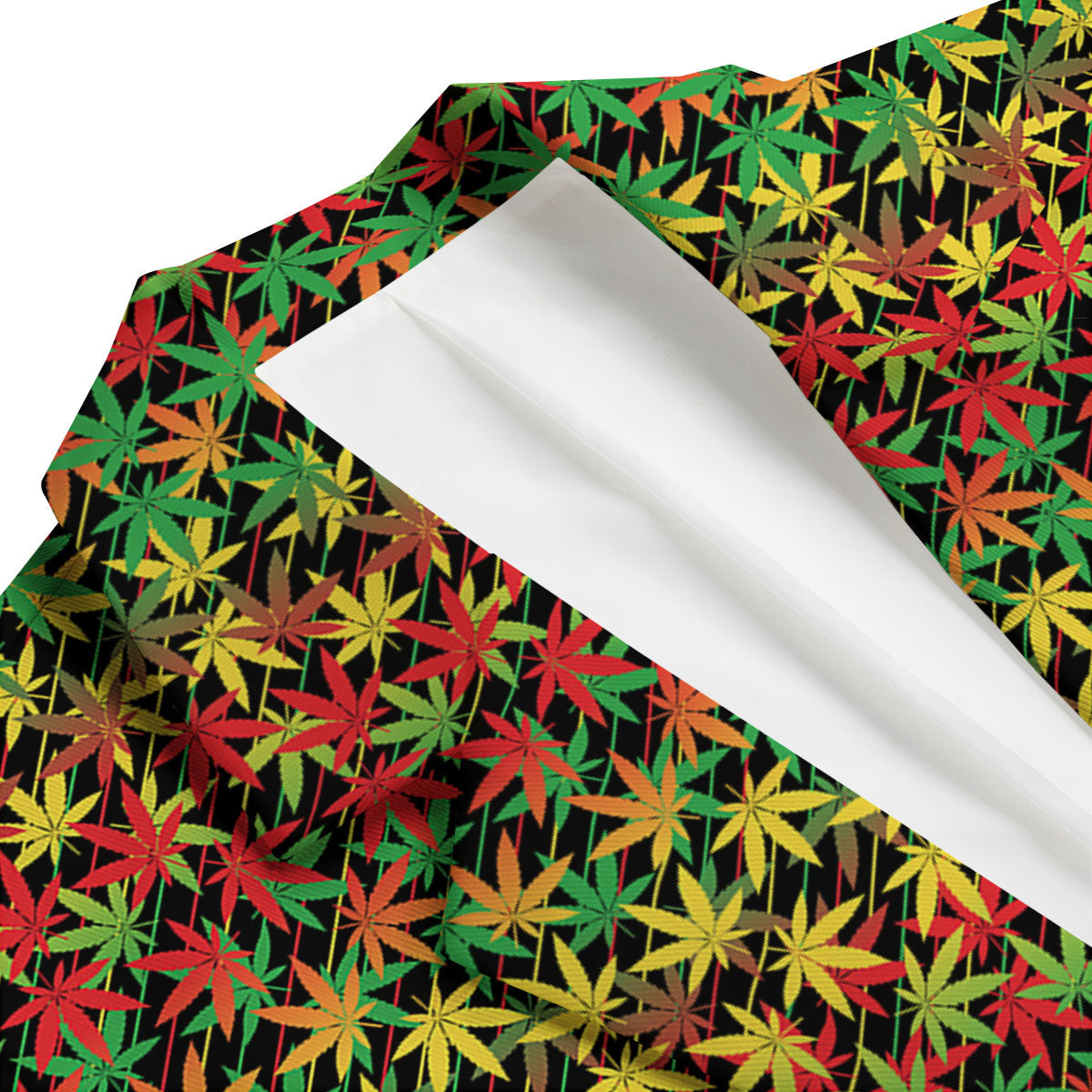 Marijuana Rasta Print Pattern Men's Blazer-grizzshop