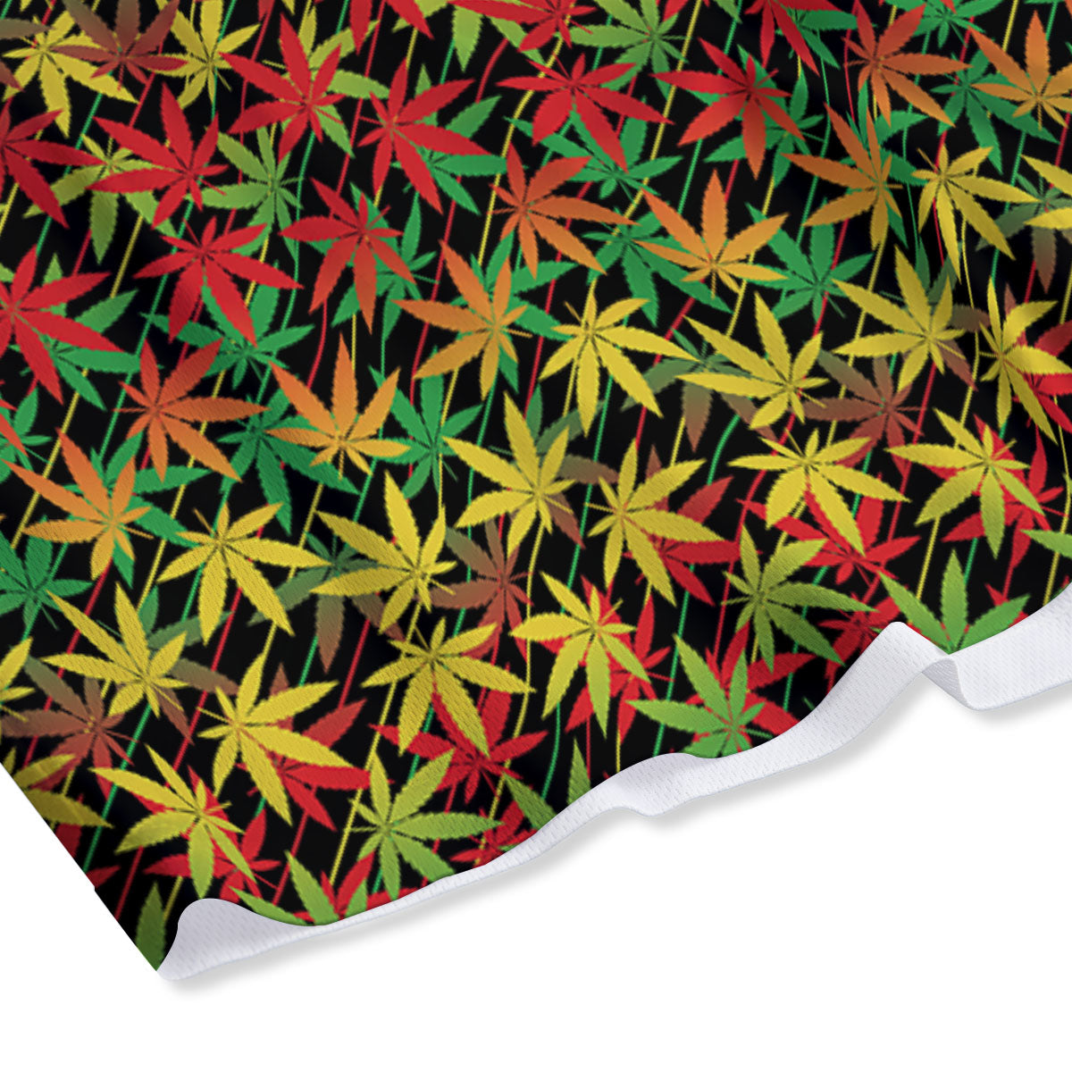 Marijuana Rasta Print Pattern Mesh Shorts