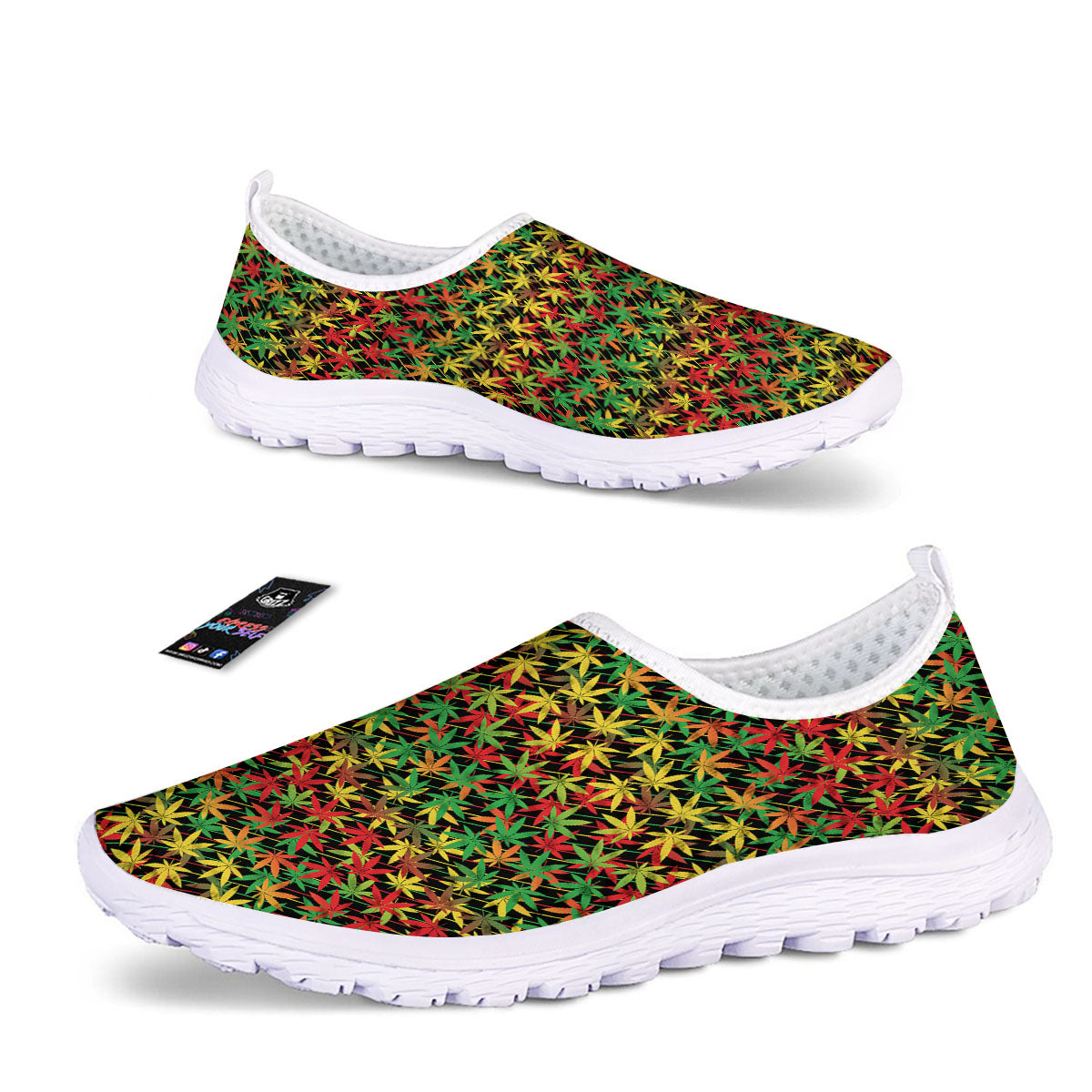 Marijuana Rasta Print Pattern Nurse Shoes-grizzshop