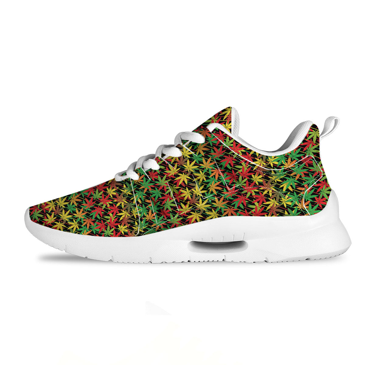 Marijuana Rasta Print Pattern Tennis Shoes-grizzshop
