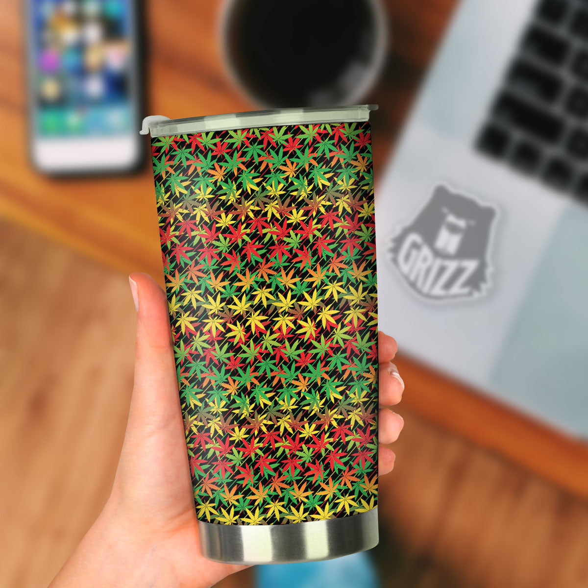 Marijuana Rasta Print Pattern Tumbler-grizzshop