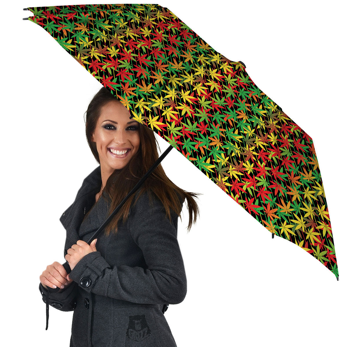 Marijuana Rasta Print Pattern Umbrella-grizzshop