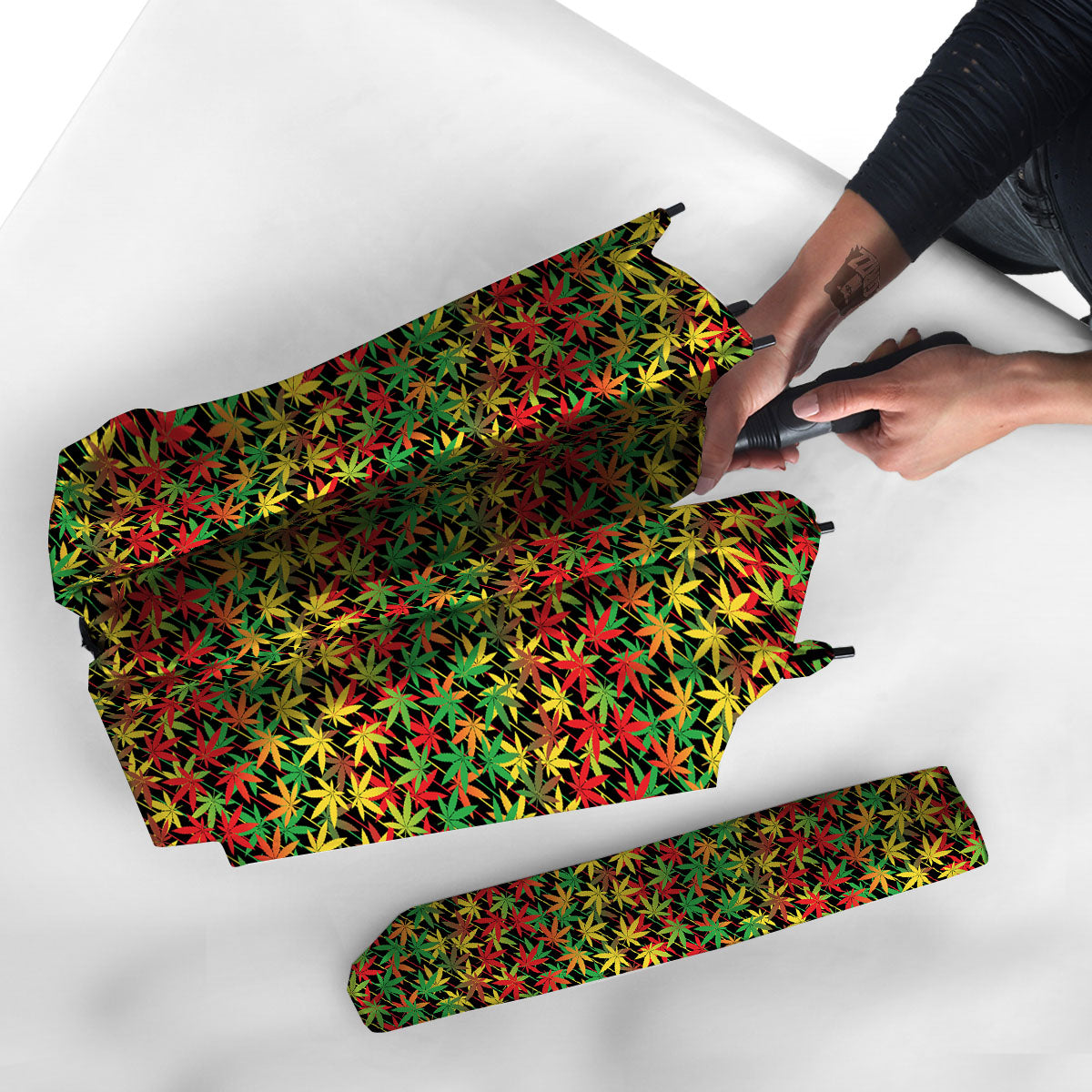 Marijuana Rasta Print Pattern Umbrella-grizzshop