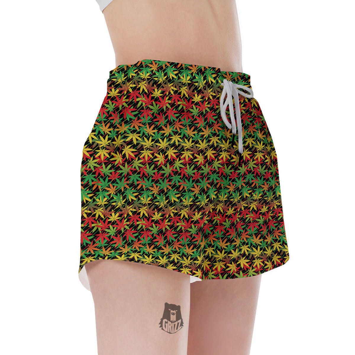 Marijuana Rasta Print Pattern Women's Shorts-grizzshop
