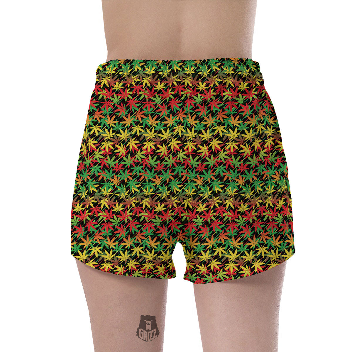 Marijuana Rasta Print Pattern Women's Shorts-grizzshop