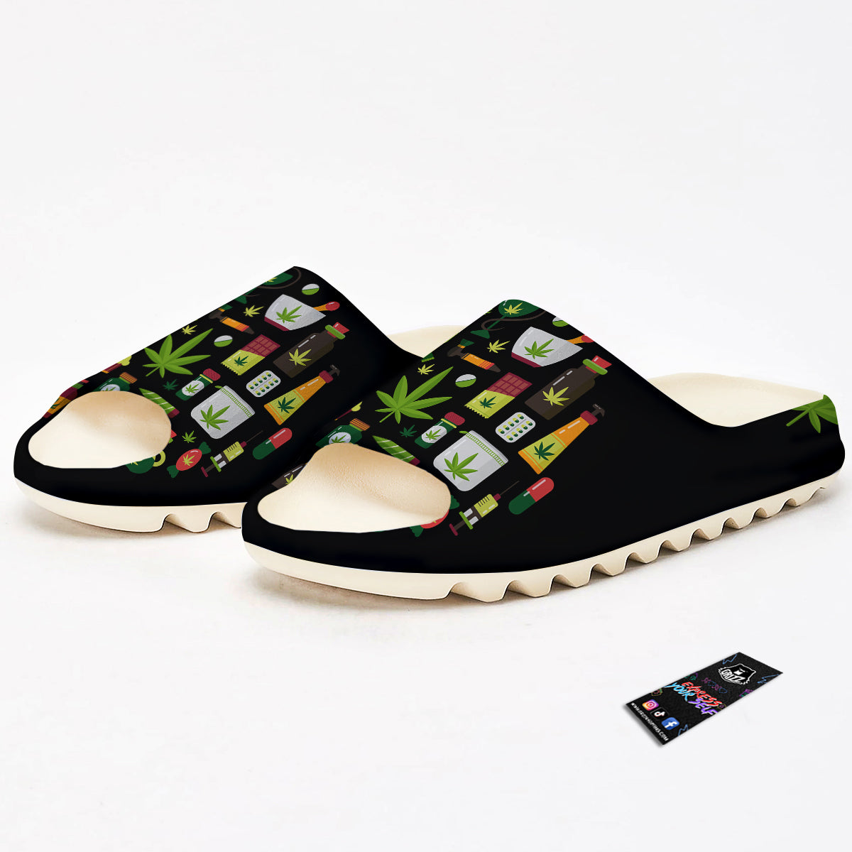 Marijuana And Cannabis Print Sandals-grizzshop