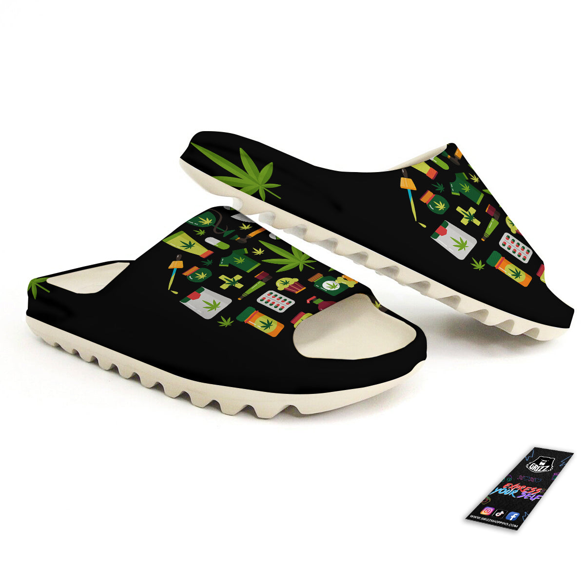 Marijuana And Cannabis Print Sandals-grizzshop