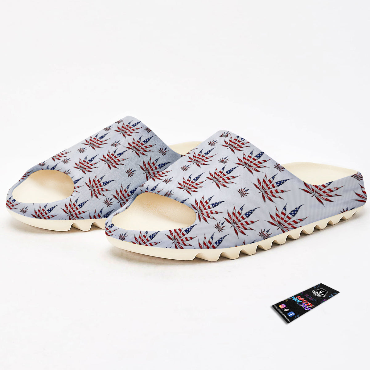 Marijuana Leaf American Print Pattern Sandals-grizzshop