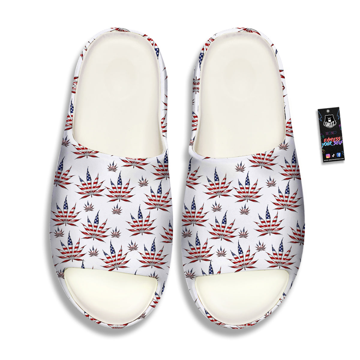 Marijuana Leaf American Print Pattern Sandals-grizzshop