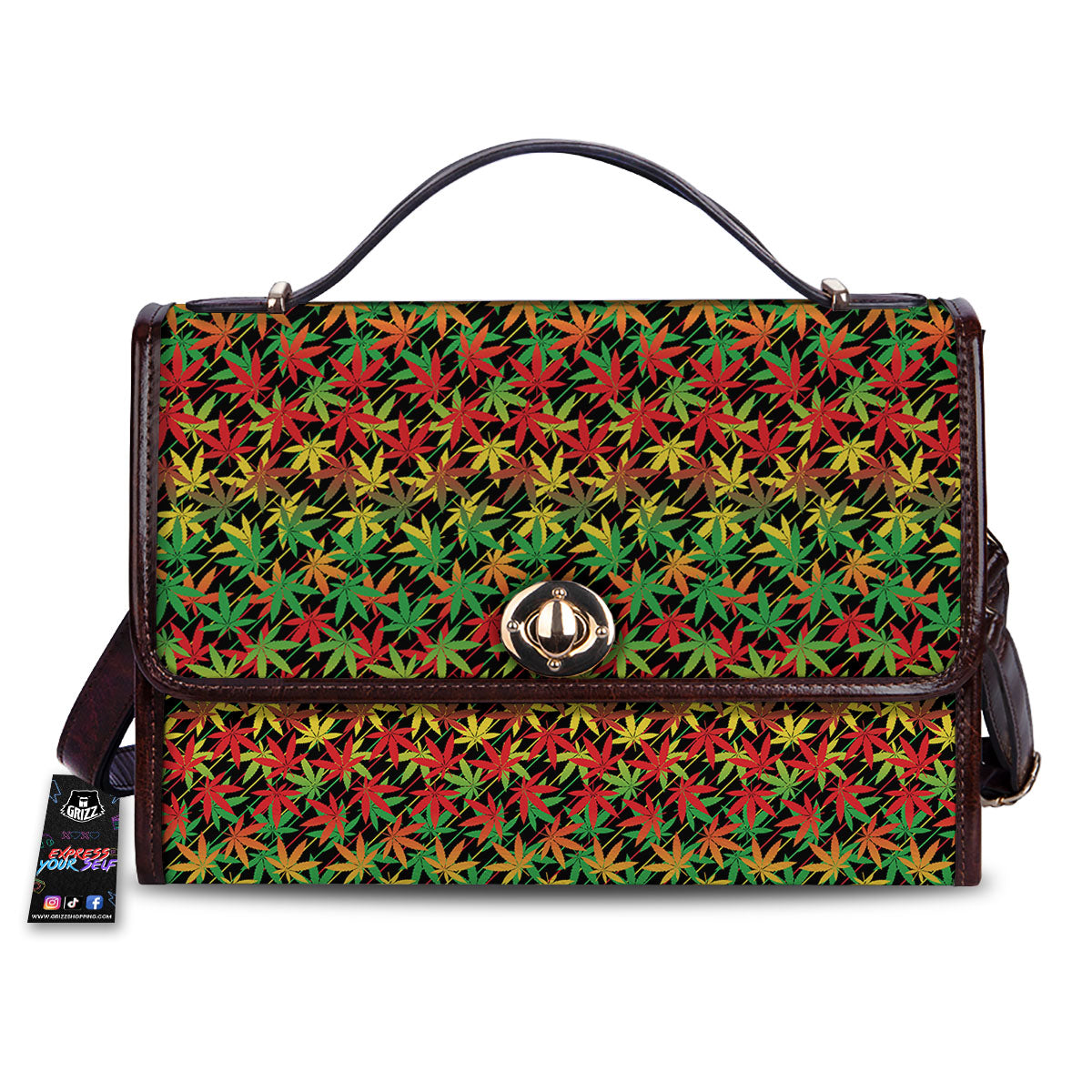 Marijuana Rasta Print Pattern Women's Satchel Bag