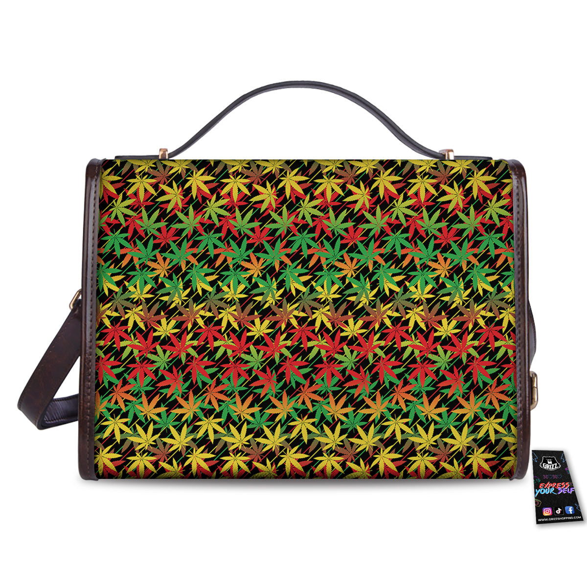 Marijuana Rasta Print Pattern Women's Satchel Bag
