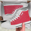 Maroon Glitter Artwork Print White High Top Shoes-grizzshop