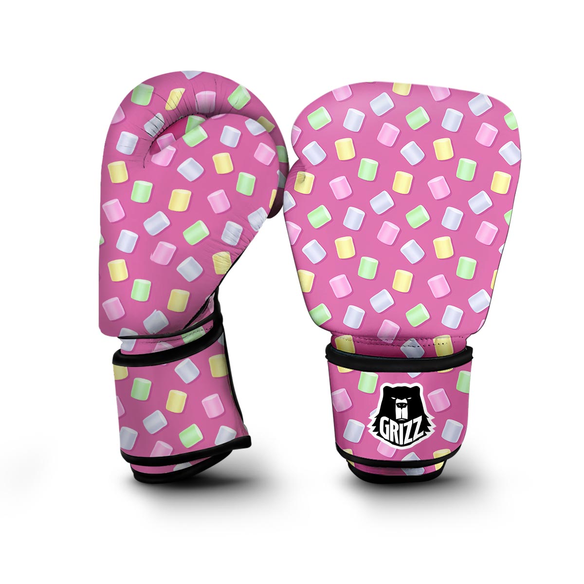 Marshmallow Colorful Pattern Print Boxing Gloves-grizzshop