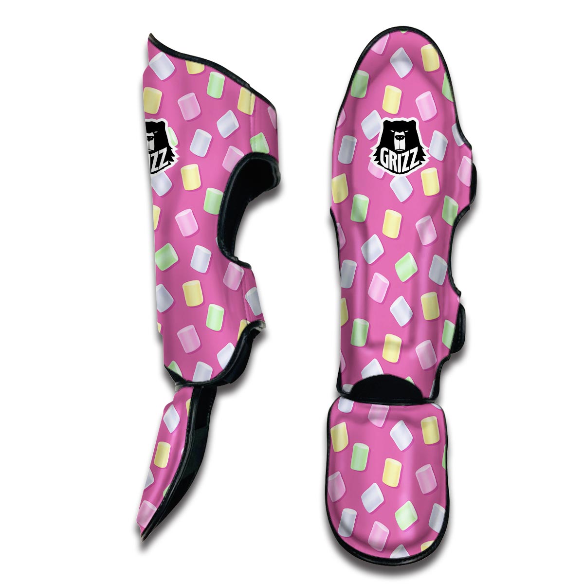 Marshmallow Colorful Pattern Print Muay Thai Shin Guards-grizzshop