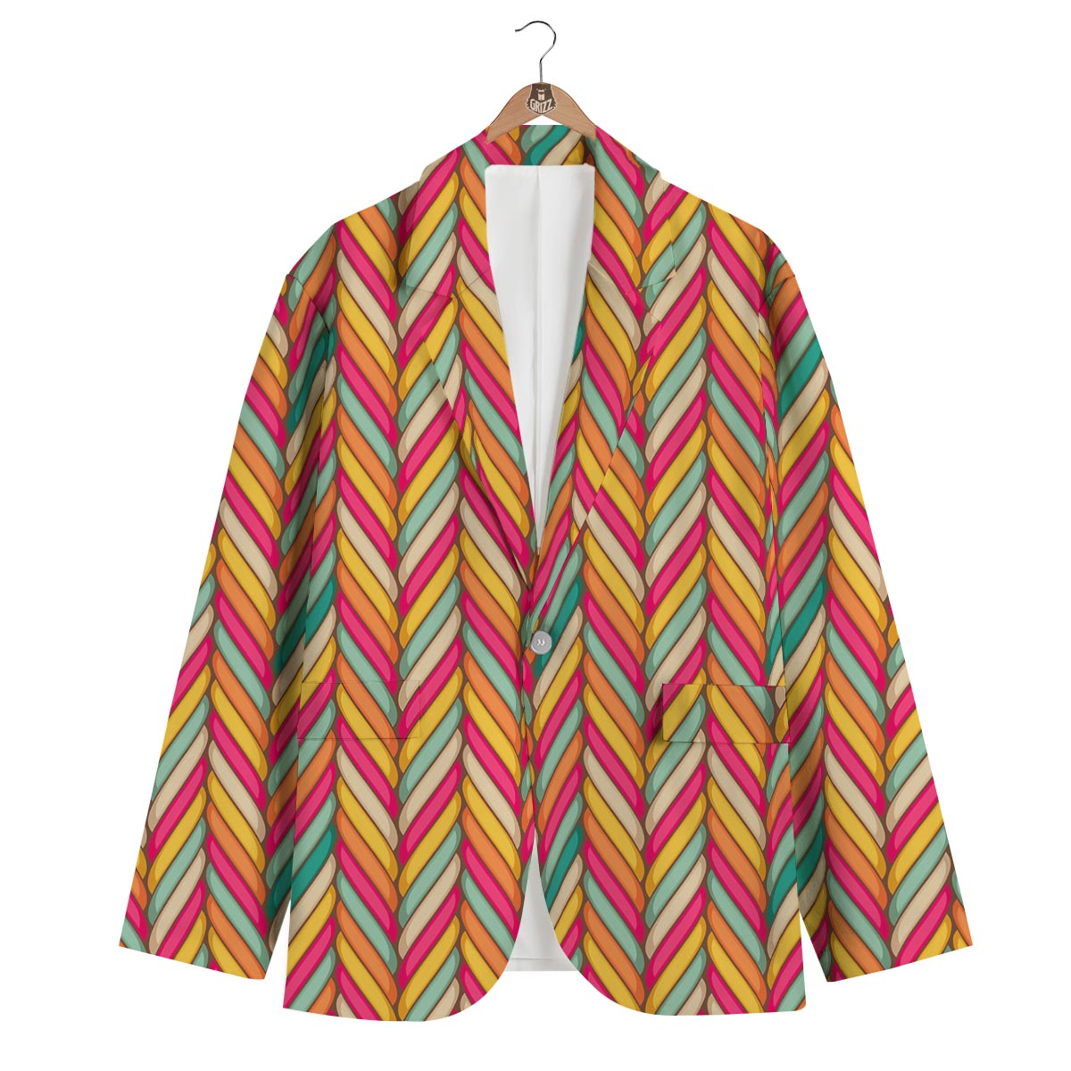 Marshmallow Pattern Print Men's Blazer-grizzshop