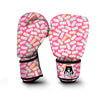 Marshmallow Pink Pattern Print Boxing Gloves-grizzshop