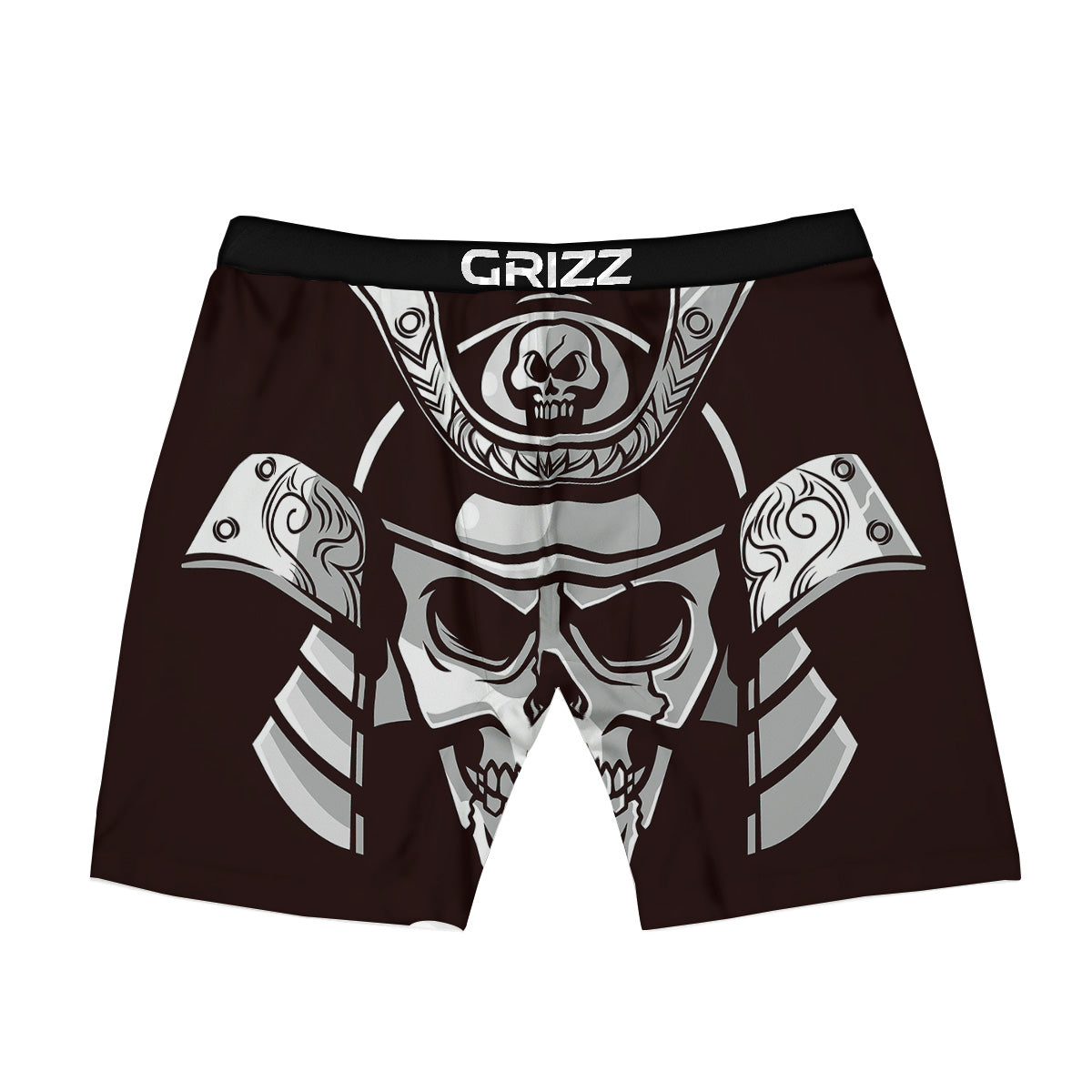 Mask Black Samurai Print Boxer Briefs-grizzshop