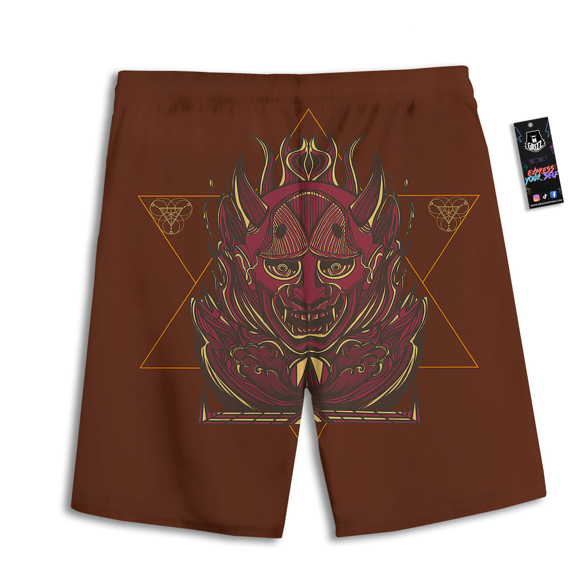 Paisley Bandana Orange Print Men's Athletic Shorts