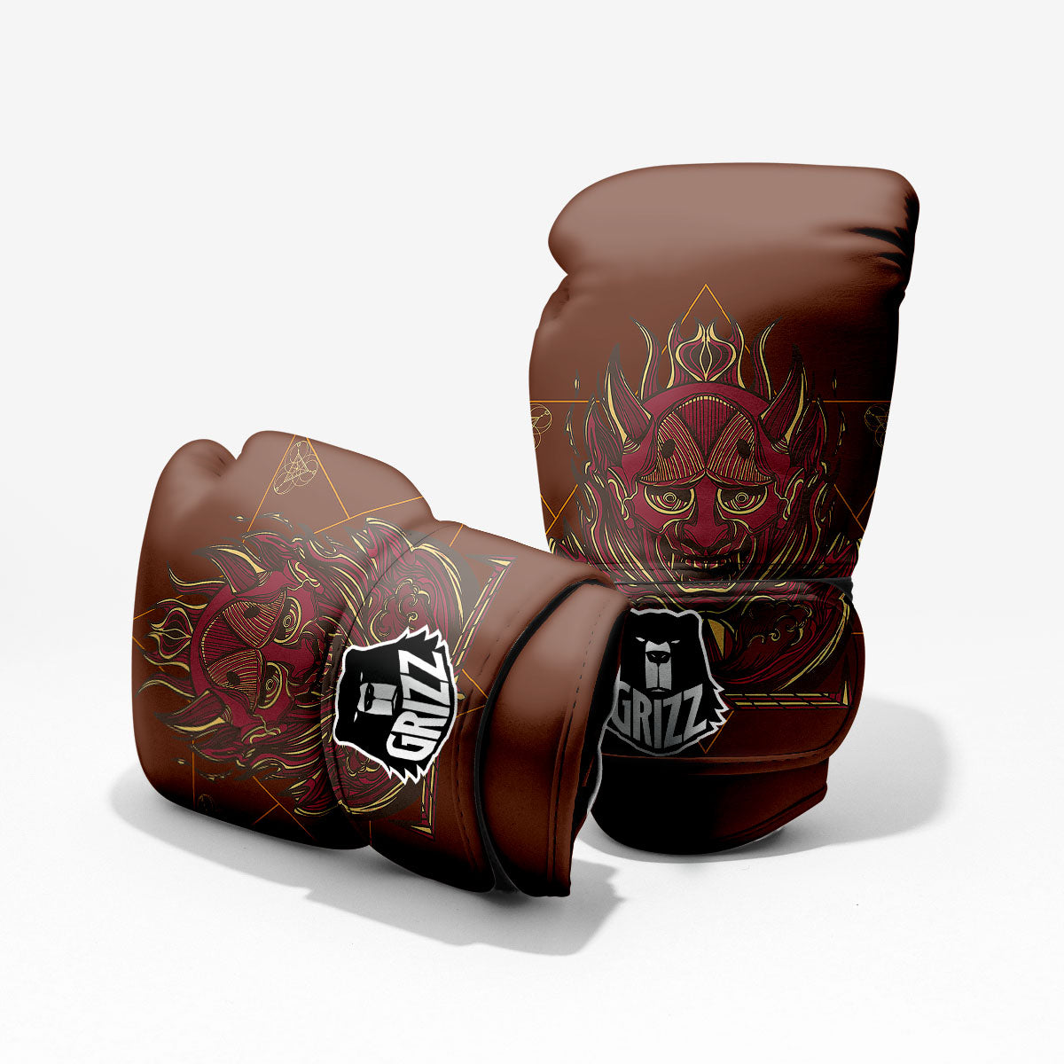 Mask Geometric Samurai Print Pro Boxing Glove