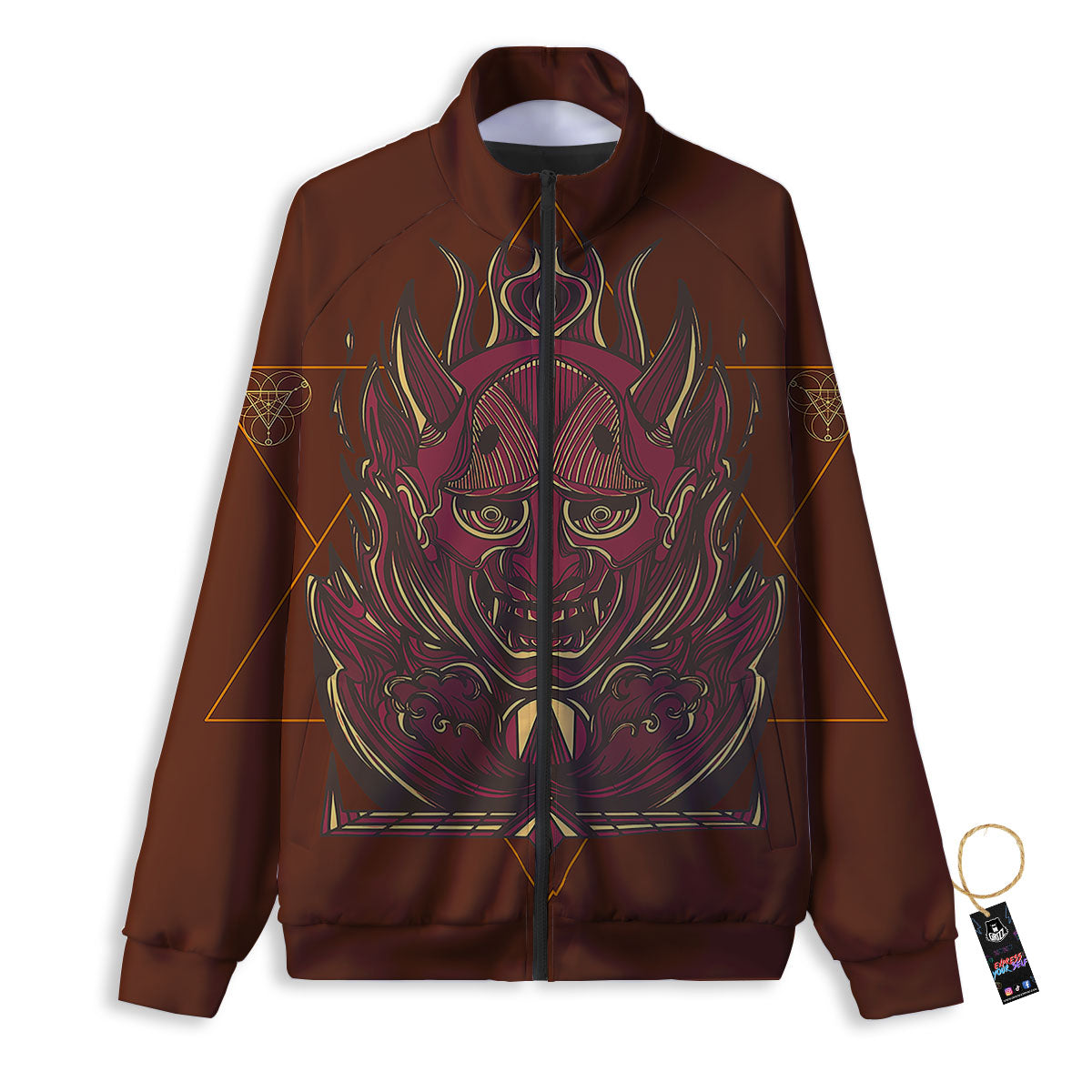 Mask Geometric Samurai Print Track Jacket-grizzshop