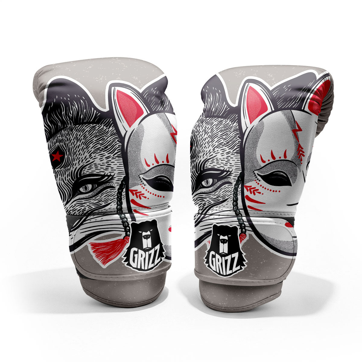 Mask Japanese Fox Print Pro Boxing Glove