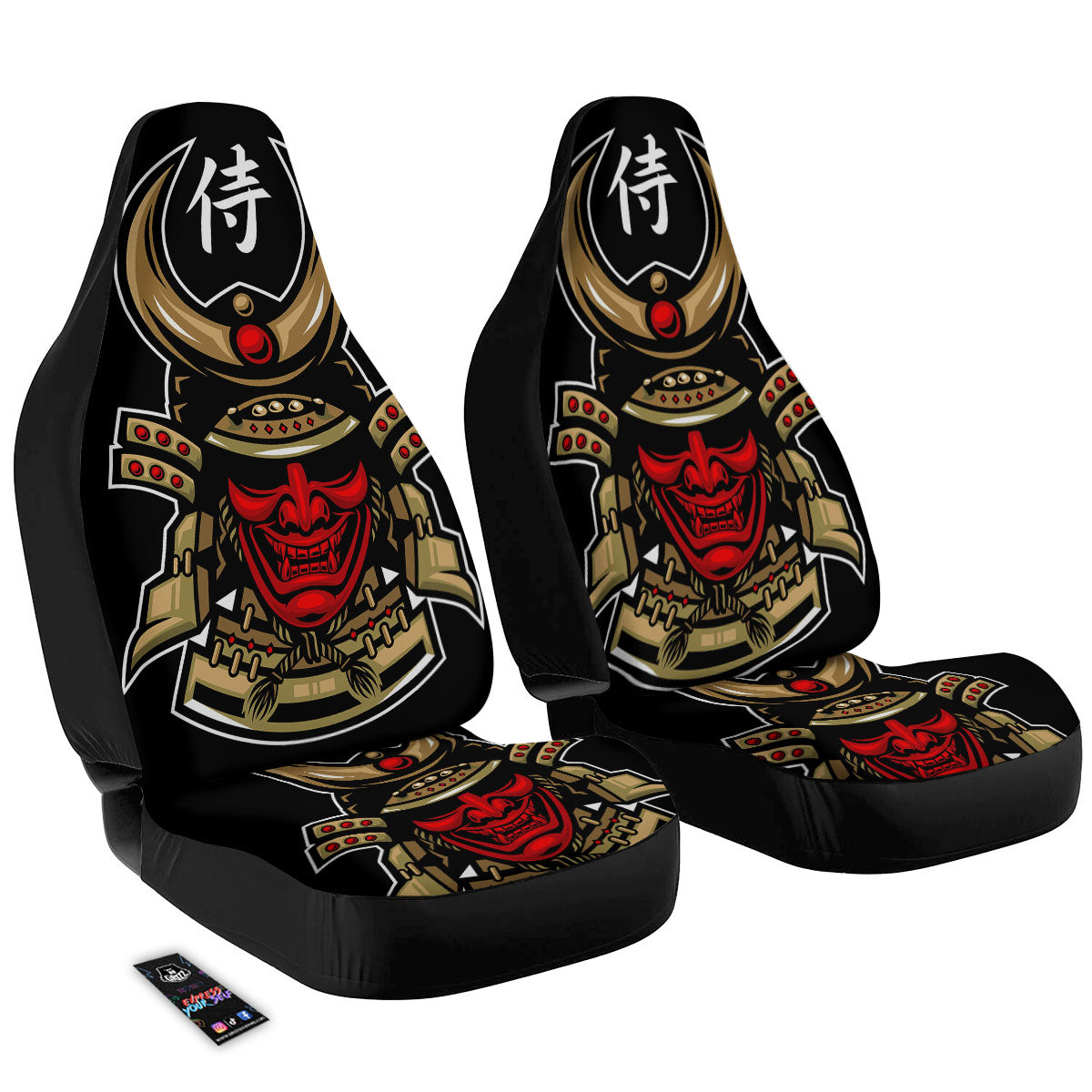 Mask Japanese Samurai Print Car Seat Covers-grizzshop