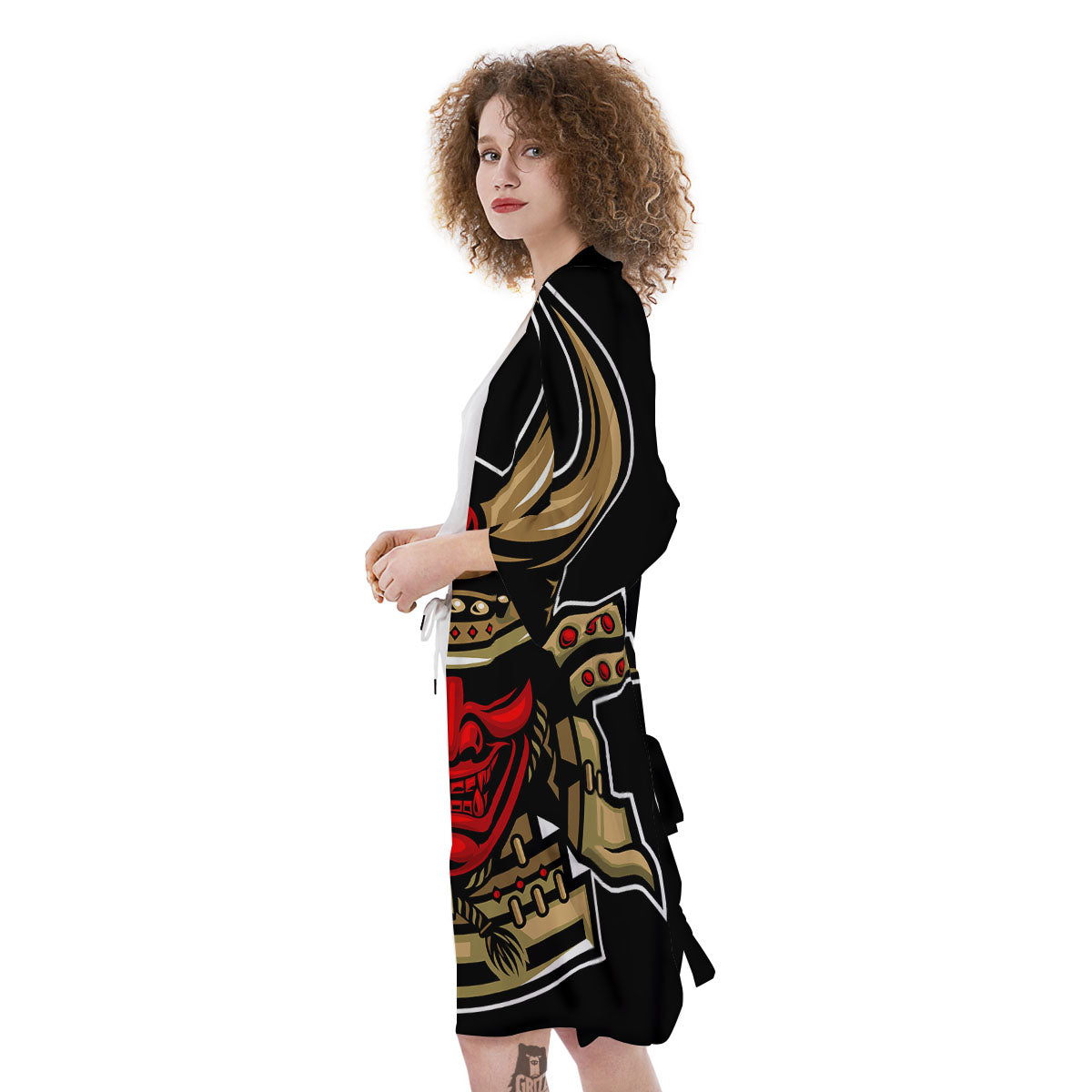 Mask Japanese Samurai Print Kimono-grizzshop