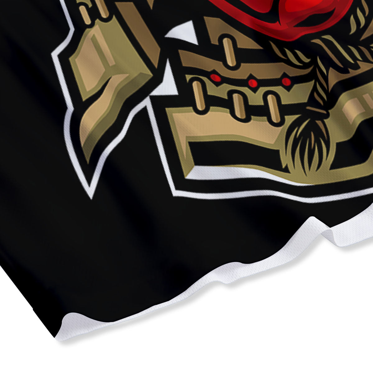 Mask Japanese Samurai Print Mesh Shorts