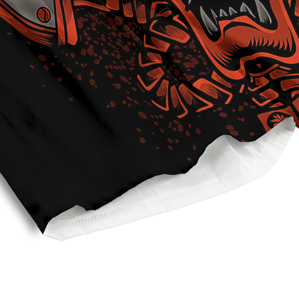 Mask Red Samurai Print Men's Athletic Shorts
