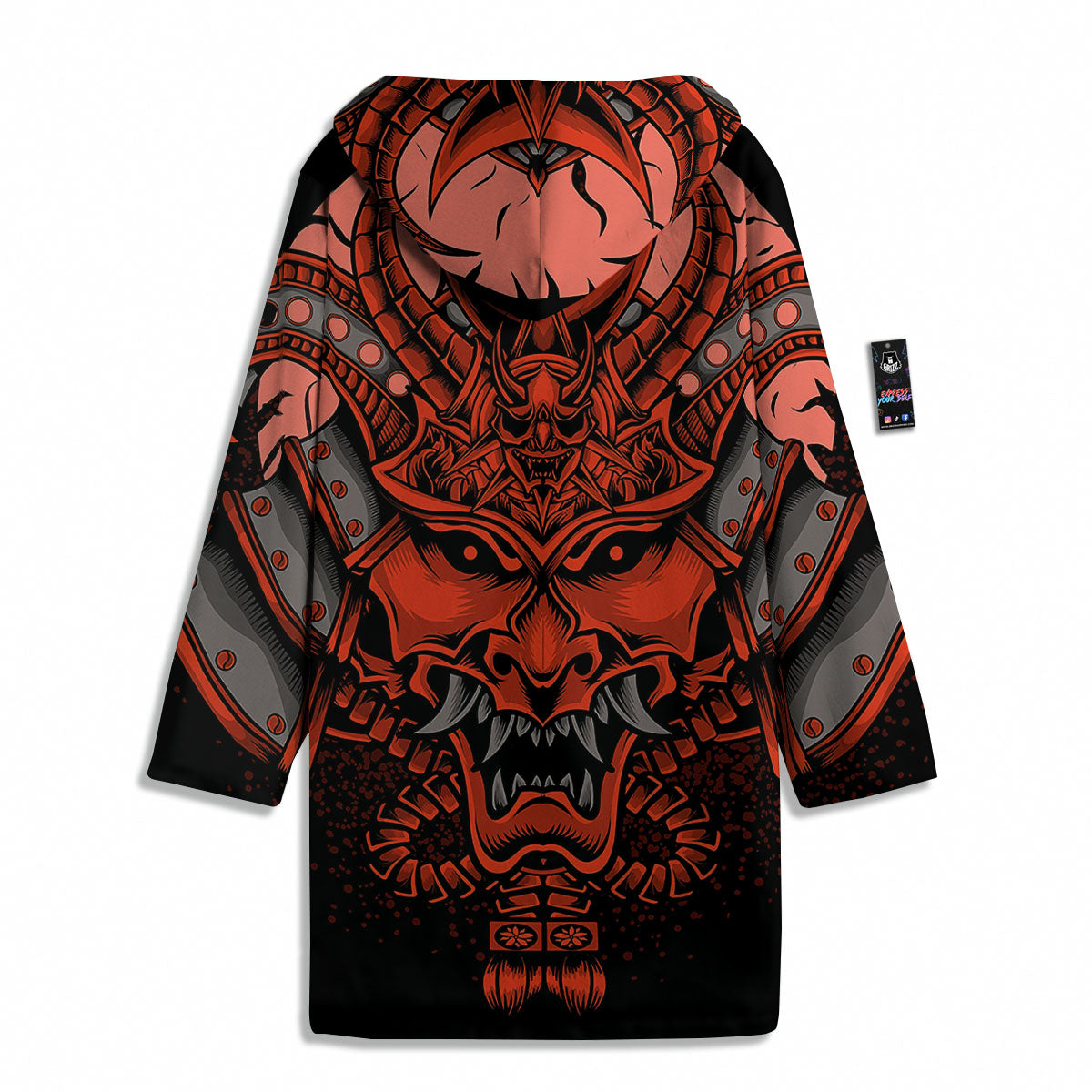 Mask Red Samurai Print Men's Windbreaker Jacket-grizzshop
