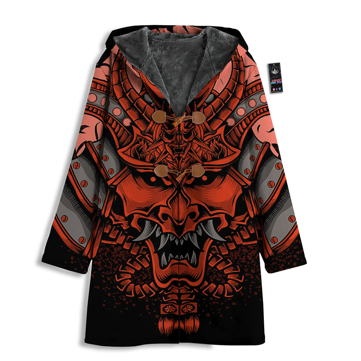 Mask Red Samurai Print Men's Windbreaker Jacket-grizzshop