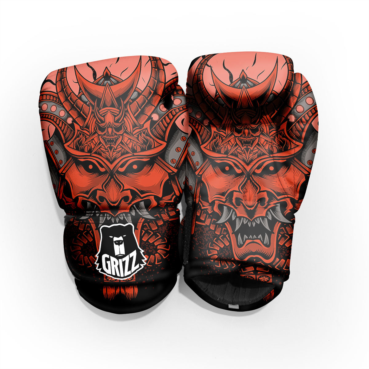 Mask Red Samurai Print Pro Boxing Glove