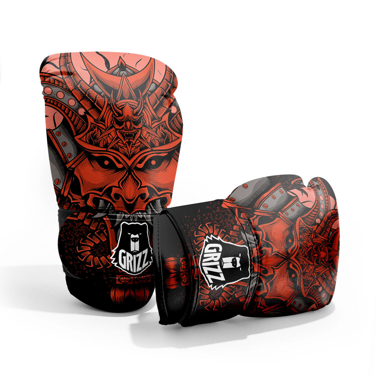 Mask Red Samurai Print Pro Boxing Glove