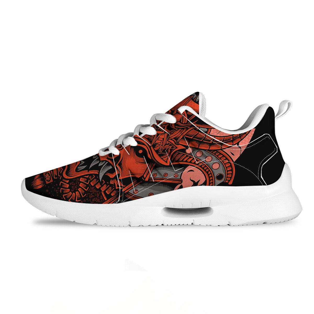 Mask Red Samurai Print Tennis Shoes-grizzshop