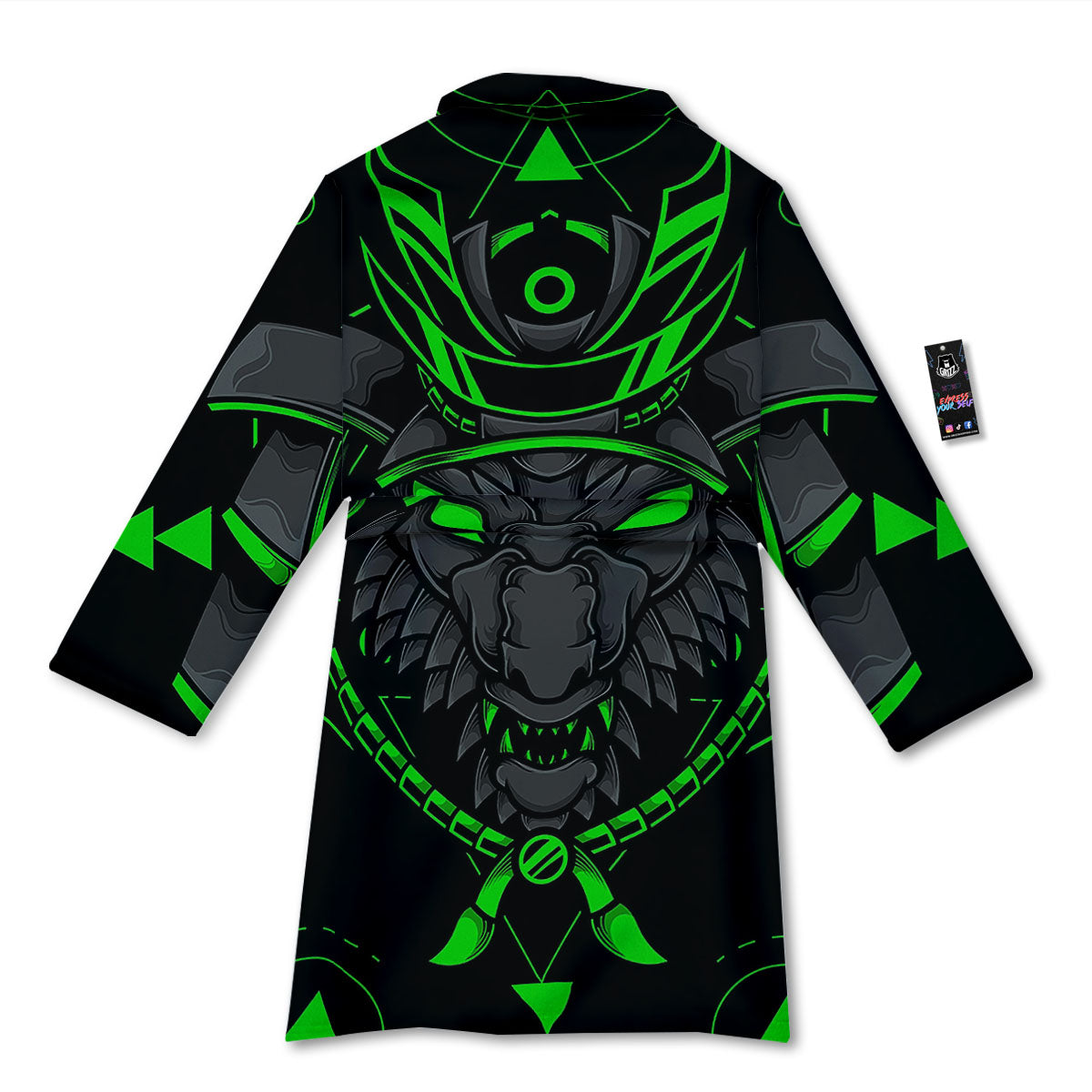 Mask Robot Samurai Print Bathrobe-grizzshop