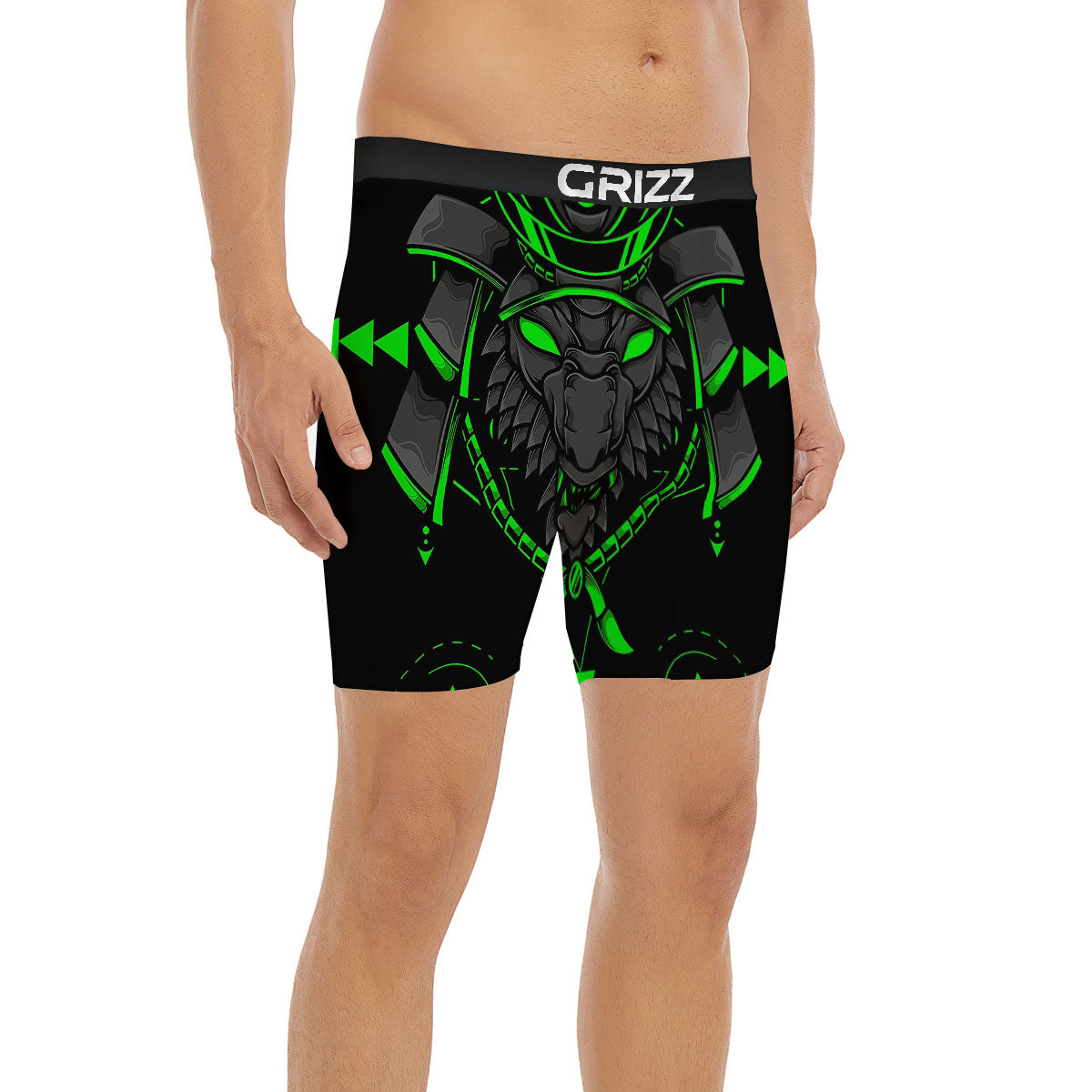 Mask Robot Samurai Print Boxer Briefs-grizzshop