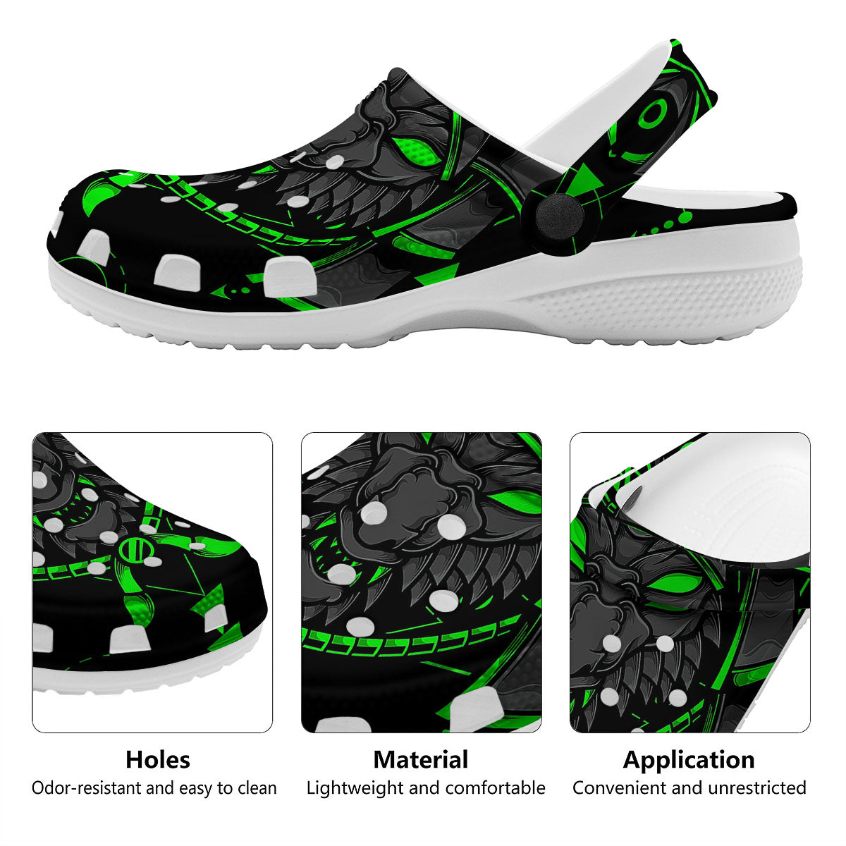 Mask Robot Samurai Print Clog-grizzshop