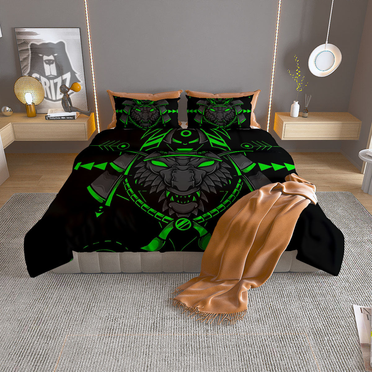 Moon And Vintage Sun Print Pattern Duvet Cover Bedding Set