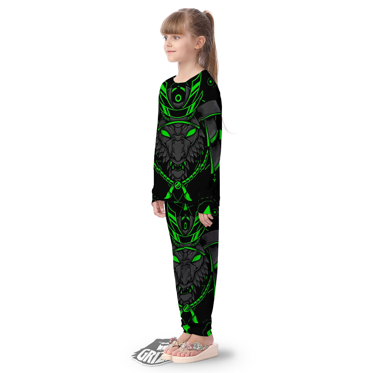 Mask Robot Samurai Print Kid's Pajamas-grizzshop