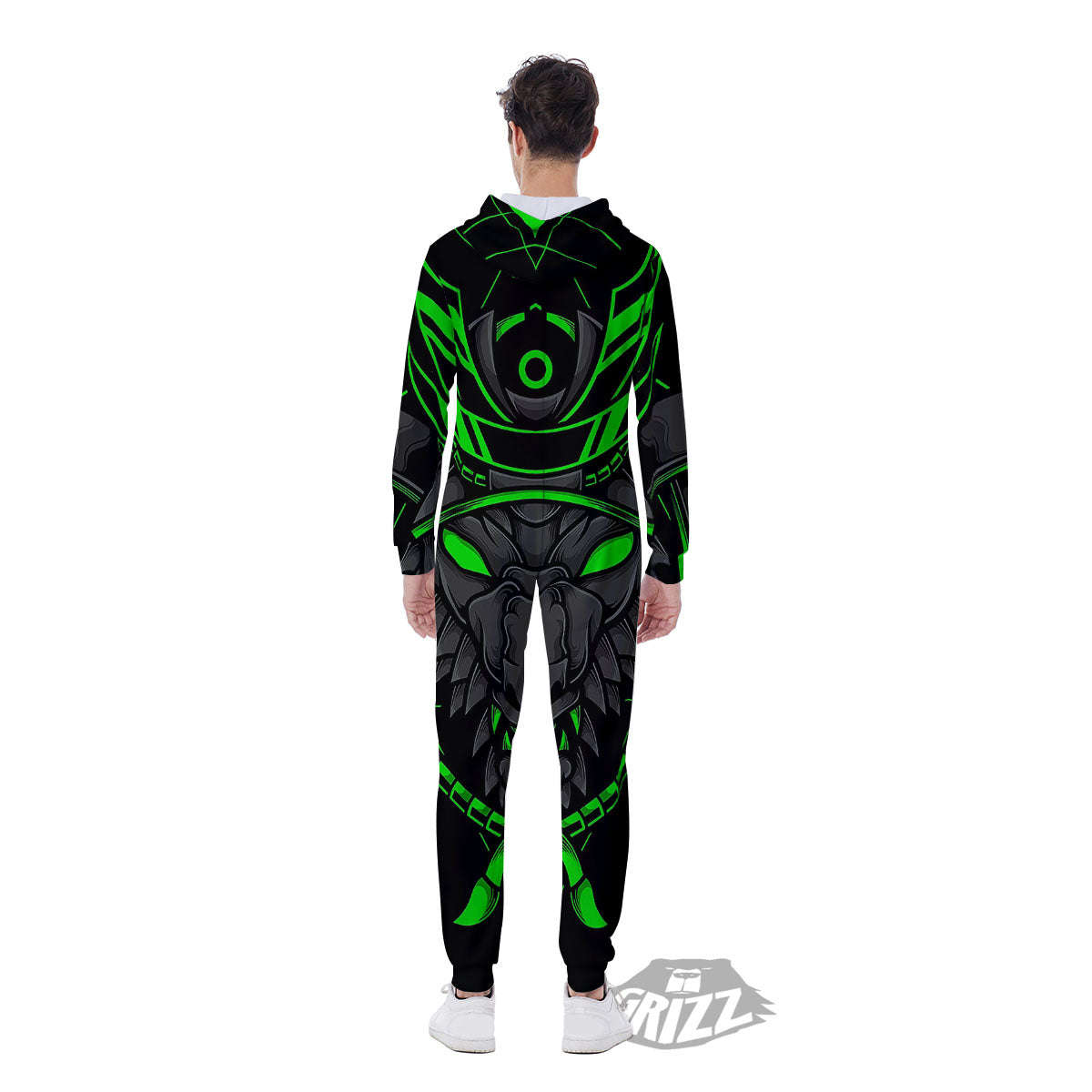 Mask Robot Samurai Print Men's Jumpsuit-grizzshop